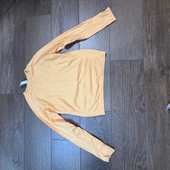 Athleta Girl Power Up Seamless Long Sleeve Top Orange L/12 Athletic Everyday - Picture 4 of 12